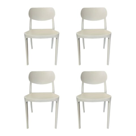 Kit 4 Cadeiras Nanna Empilhável em Polipropileno – Design Moderno para Sala, Cozinha ou Escritório -