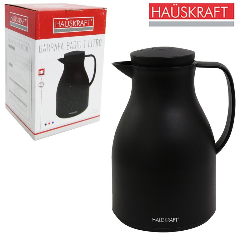 Garrafa Térmica Basic Preta Hauskraft 1L