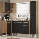 Ver imagem 1 de Armário de Cozinha Completa de Canto 261cm Rustic/Preto Emilly Song Madesa 01