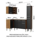 Ver imagem 6 de Armário de Cozinha Completa de Canto 261cm Rustic/Preto Emilly Song Madesa 01