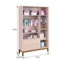 Ver imagem 6 de Dormitório Infantil Classic 3 Portas, Cômoda 1 Porta e Berço Rosa Fosco com Pés Amadeirado -