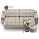 Ver imagem 7 de Sofá com Porta Copos e Carregador Usb Ret Rec Luke 2,90m Veludocristal Areia - Netsofas