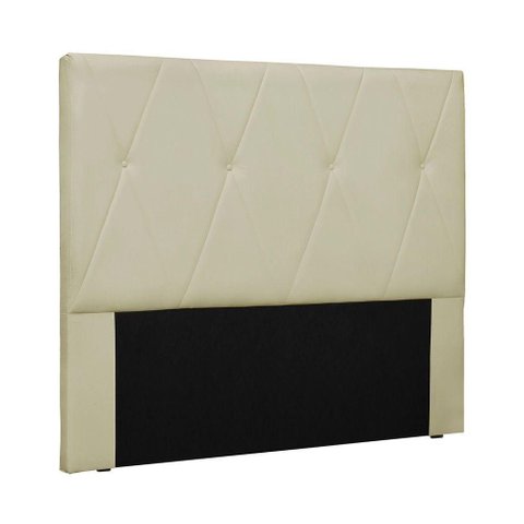 Cabeceira Casal Elisa 140cm para Cama Box Estofada em Corino Creme Loja Sheep