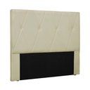 Ver imagem 1 de Cabeceira Casal Elisa 140cm para Cama Box Estofada em Corino Creme Loja Sheep