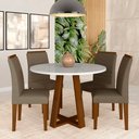 Ver imagem 1 de Mesa C/vidro Redonda 4 Cadeiras Manchester Cin/off/capu - M. Arapongas Cinamomo/off White/capucci