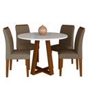 Ver imagem 2 de Mesa C/vidro Redonda 4 Cadeiras Manchester Cin/off/capu - M. Arapongas Cinamomo/off White/capucci