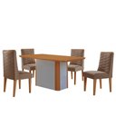 Ver imagem 2 de Mesa de Jantar Isadora 120cm Tampo MDF Laminado Veludo Capuccino Naturale Off White