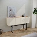 Ver imagem 2 de Buffet Aparador Flow 4 Portas Design Moderno Pés em Aço:nature