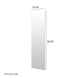 Kit Espelhos com 4 Unidades 20x60cm Cinza - Móveis Briz - 2