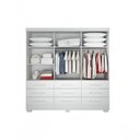Ver imagem 2 de Guarda Roupa Solteiro Rei de Casa Neve 3 Portas Correr 9 Gavetas MDP Branco