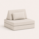 Ver imagem 1 de Sofá Infantil Modular Iterativo em Bouclê Cor Off White - 1 Módulo