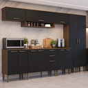 Ver imagem 1 de Armário de Cozinha Completa 305 cm Rustic/Preto Lille Madesa 01