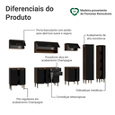 Ver imagem 5 de Armário de Cozinha Completa 305 cm Rustic/Preto Lille Madesa 01