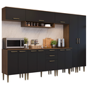 Ver imagem 3 de Armário de Cozinha Completa 305 cm Rustic/Preto Lille Madesa 01