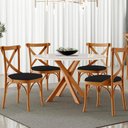 Ver mais imagens de Kit 02 Cadeiras para Sala de Jantar e Estar Living Estofada Ávila L02 Suede Preto - Lyam