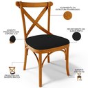 Ver imagem 6 de Kit 02 Cadeiras para Sala de Jantar e Estar Living Estofada Ávila L02 Suede Preto - Lyam