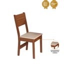 Ver imagem 3 de Kit 4 Cadeiras Pérola Mdf Assento Estofado Tecido Bagum Bege