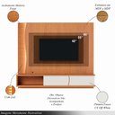 Ver imagem 3 de Home Suspenso para TV até 65 MDP/MDF Sabat 179cm Fitas LED Portas Basculantes Freijó/Off White G73 -
