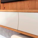 Ver imagem 6 de Home Suspenso para TV até 65 MDP/MDF Sabat 179cm Fitas LED Portas Basculantes Freijó/Off White G73 -