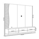 Ver imagem 4 de Home Suspenso para TV até 65 MDP/MDF Sabat 179cm Fitas LED Portas Basculantes Freijó/Off White G73 -