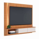 Ver imagem 7 de Home Suspenso para TV até 65 MDP/MDF Sabat 179cm Fitas LED Portas Basculantes Freijó/Off White G73 -