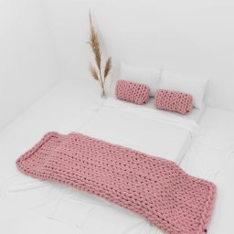 Manta Peseira de Maxi Tricot Casal 0,60x2,00m, Cor Rosé - Magma Cotton - 2