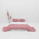 Ver imagem 3 de Manta Peseira de Maxi Tricot Casal 0,60x2,00m, Cor Rosé - Magma Cotton