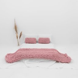 Manta Peseira de Maxi Tricot Casal 0,60x2,00m, Cor Rosé - Magma Cotton - 3