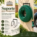 Ver imagem 3 de Suporte para Mangueira em Aço Parede Jardim Resistente Organizador Fácil Instalação 20x30cm