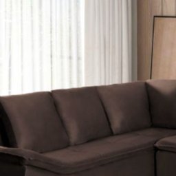 Sofá de Canto 6 Lugares Alphaville Siena Móveis Veludo Elefante - 3