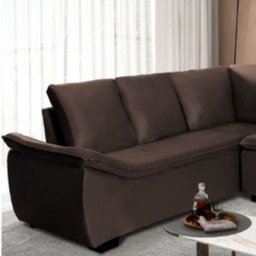 Sofá de Canto 6 Lugares Alphaville Siena Móveis Veludo Elefante - 2