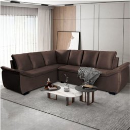 Sofá de Canto 6 Lugares Alphaville Siena Móveis Veludo Elefante - 1