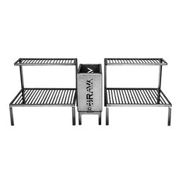 Kit Parrilla Rústica Alvenaria com 2 Grelhas Uruguaias + Caixa Firebox 115cm - 1