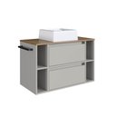 Ver imagem 2 de Gabinete de Banheiro Suspenso 80cm com 4 Nichos 1toalheiro 1porta e 1gaveta Bh8010 Mel/arenas com