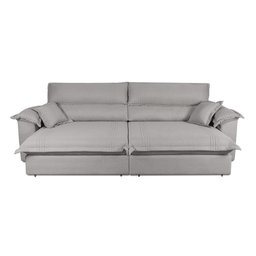 Sofá Retrátil Reclinável 2,50m Nivus Cinza c/ Molas Ensacadas - King House - 1