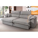 Ver imagem 2 de Sofá Retrátil Reclinável 2,50m Nivus Cinza c/ Molas Ensacadas - King House