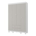 Ver imagem 2 de Guarda-roupa Infantil 122cm 4 Portas e 2 Gavetas Dengo Multimóveis Mp4438 Branco/off White