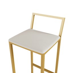 Jogo 3 Banqueta Alta Balcão Bistrô Dourada Confort Ind Premium Estofado Don Castro Decor - 2