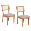 Ver imagem 1 de Conjunto 02 Cadeiras de Jantar com Assento Estofado e Encosto com Tela Palhinha Ca35 Dalla Costa