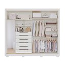 Ver imagem 4 de Guarda-Roupa Casal Catarina 2 Portas de Correr 4 Gavetas com Espelhos e Pés 100 MDF Pm Home