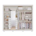 Ver imagem 3 de Guarda-Roupa Casal Catarina 2 Portas de Correr 4 Gavetas com Espelhos e Pés 100 MDF Pm Home