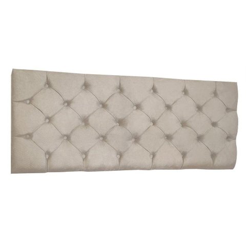 Cabeceira Painel Capitonê Solteiro 0,90m Jade Suede Bege