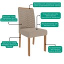 Ver imagem 6 de Mesa de Jantar Ester Mdf com 6 Cadeiras Estofadas Linho Bege Molci
