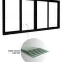 Ver imagem 4 de Janela de Alumino de Correr Central 4 Folhas 100x200cm Lucasa Eccellente