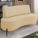 Ver imagem 1 de Sofá Chaise 2 Lugares Sala Living 160cm Pés Industrial Cayman K01 Linho Bege - Lyam Decor