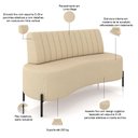Ver imagem 4 de Sofá Chaise 2 Lugares Sala Living 160cm Pés Industrial Cayman K01 Linho Bege - Lyam Decor
