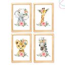 Ver imagem 1 de Quadro Decoração Quarto Menina Animais Aquarela Lacinho:pinus