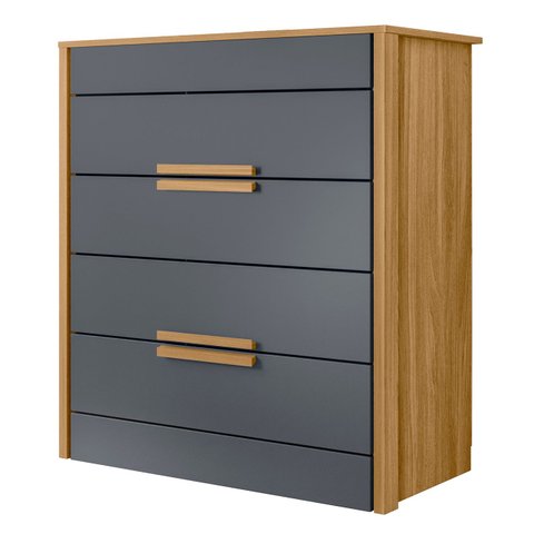 Cômoda para Quarto 4 Gavetas 86cm Pavia M07 Freijó/cinza - Mpozenato