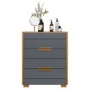 Ver mais imagens de Cômoda para Quarto 4 Gavetas 86cm Pavia M07 Freijó/cinza - Mpozenato
