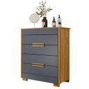 Ver imagem 5 de Cômoda para Quarto 4 Gavetas 86cm Pavia M07 Freijó/cinza - Mpozenato